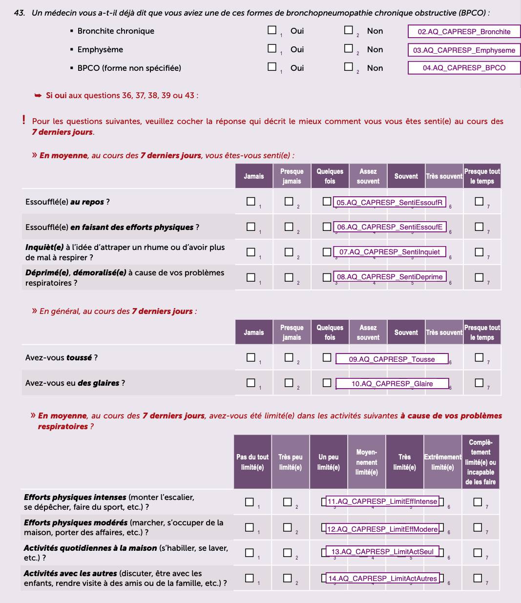 S- Question Bpco_Capresp
